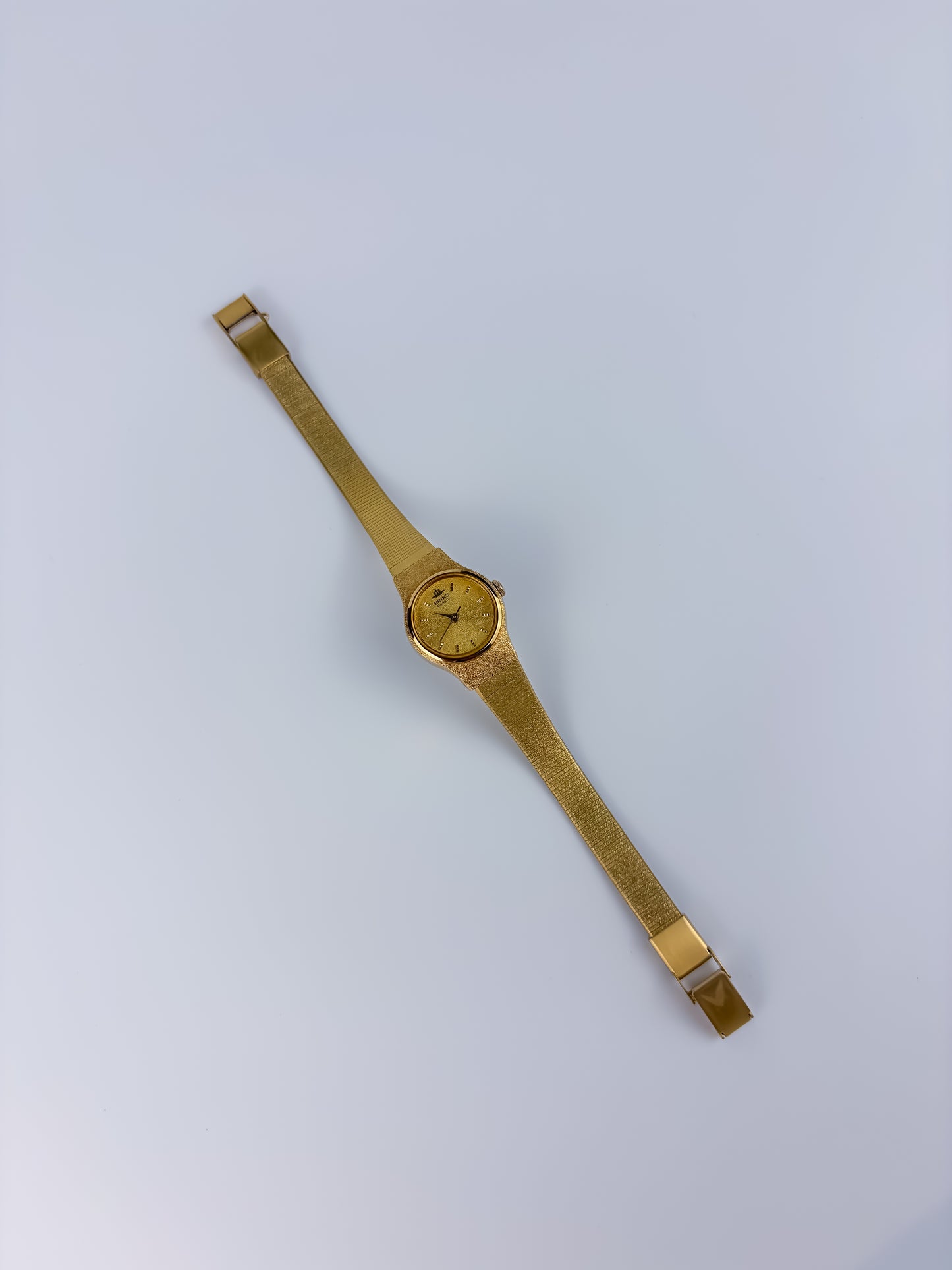 Seiko Gold Cocktail Vintage Watch Integrated Mesh Bracelet