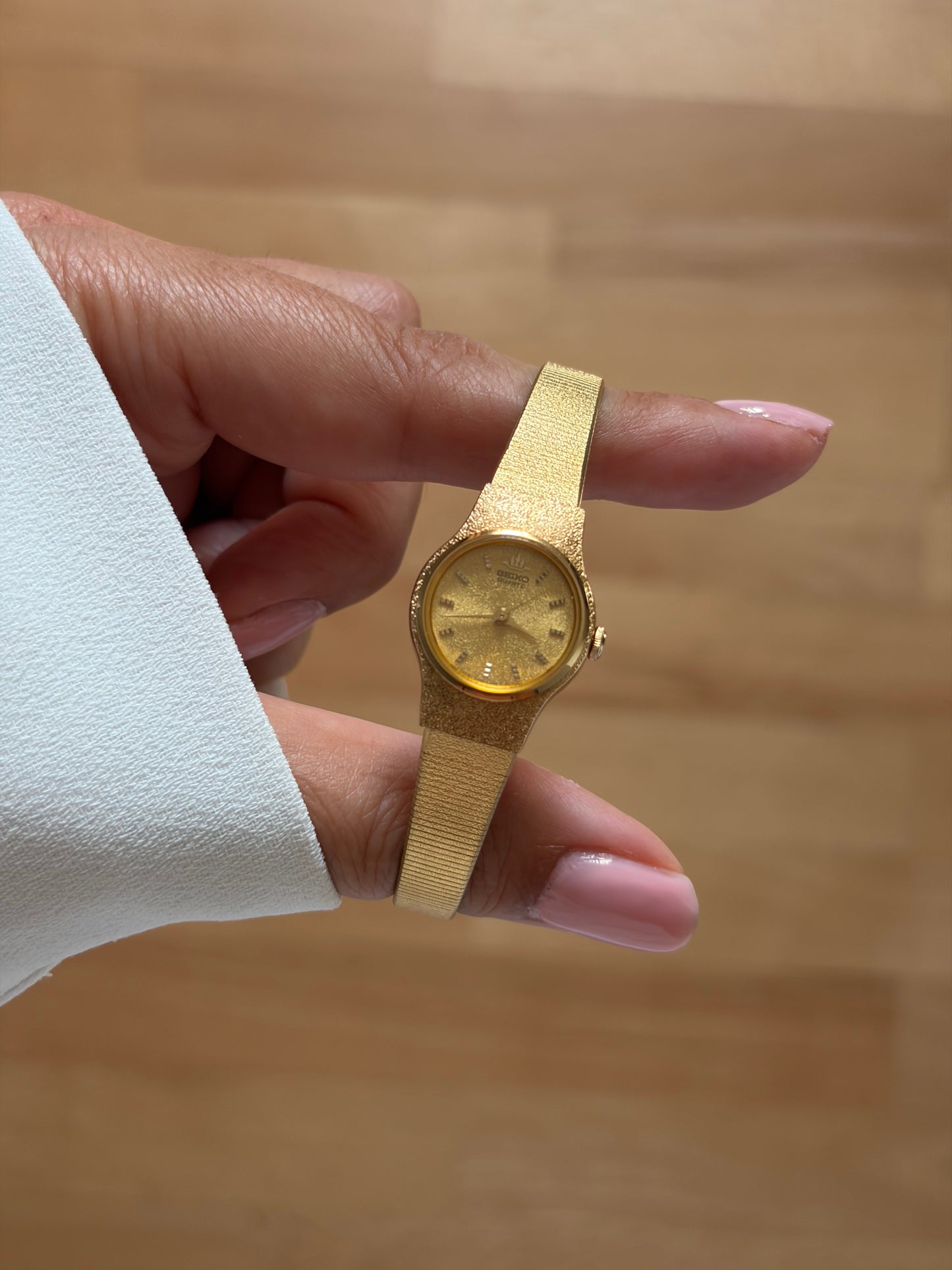 Seiko Gold Cocktail Vintage Watch Integrated Mesh Bracelet