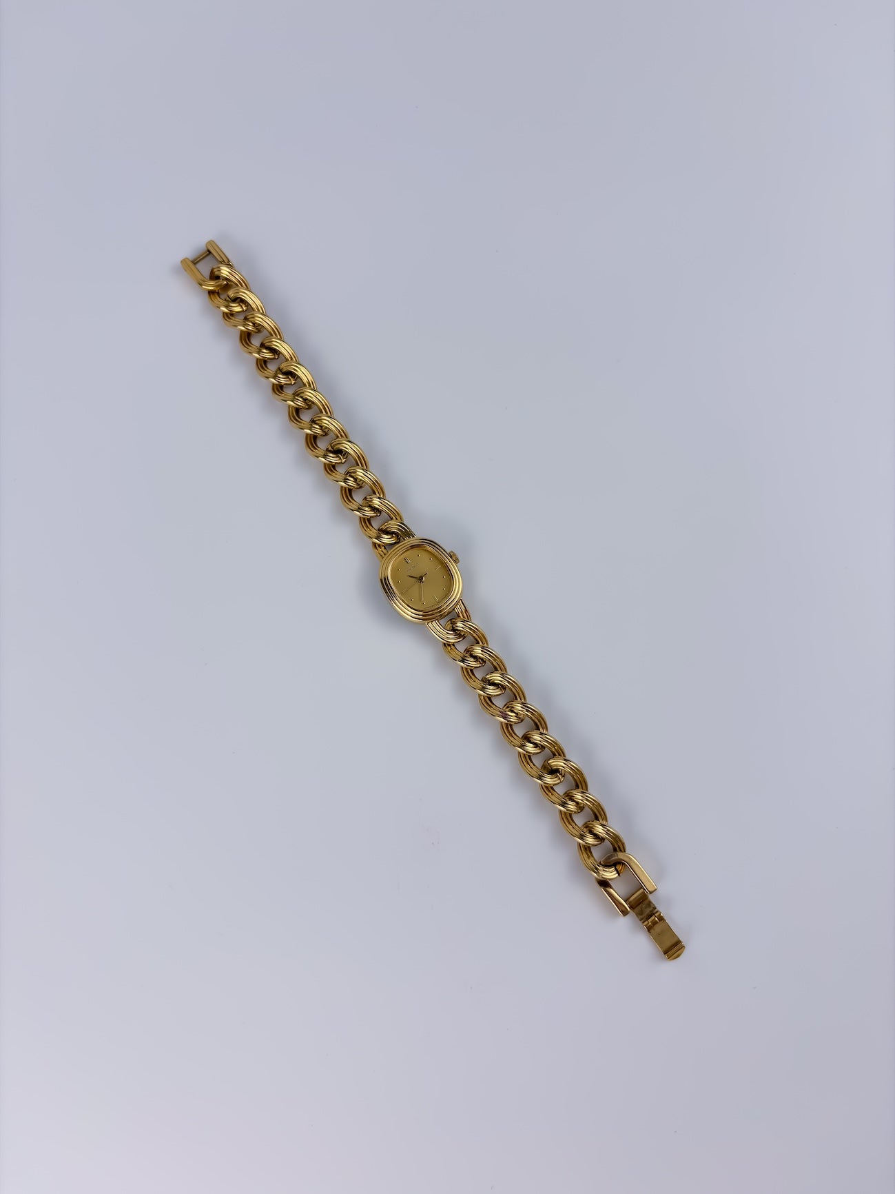 Rare Seiko Vintage Gold Cocktail Watch Chunky Curb Chain
