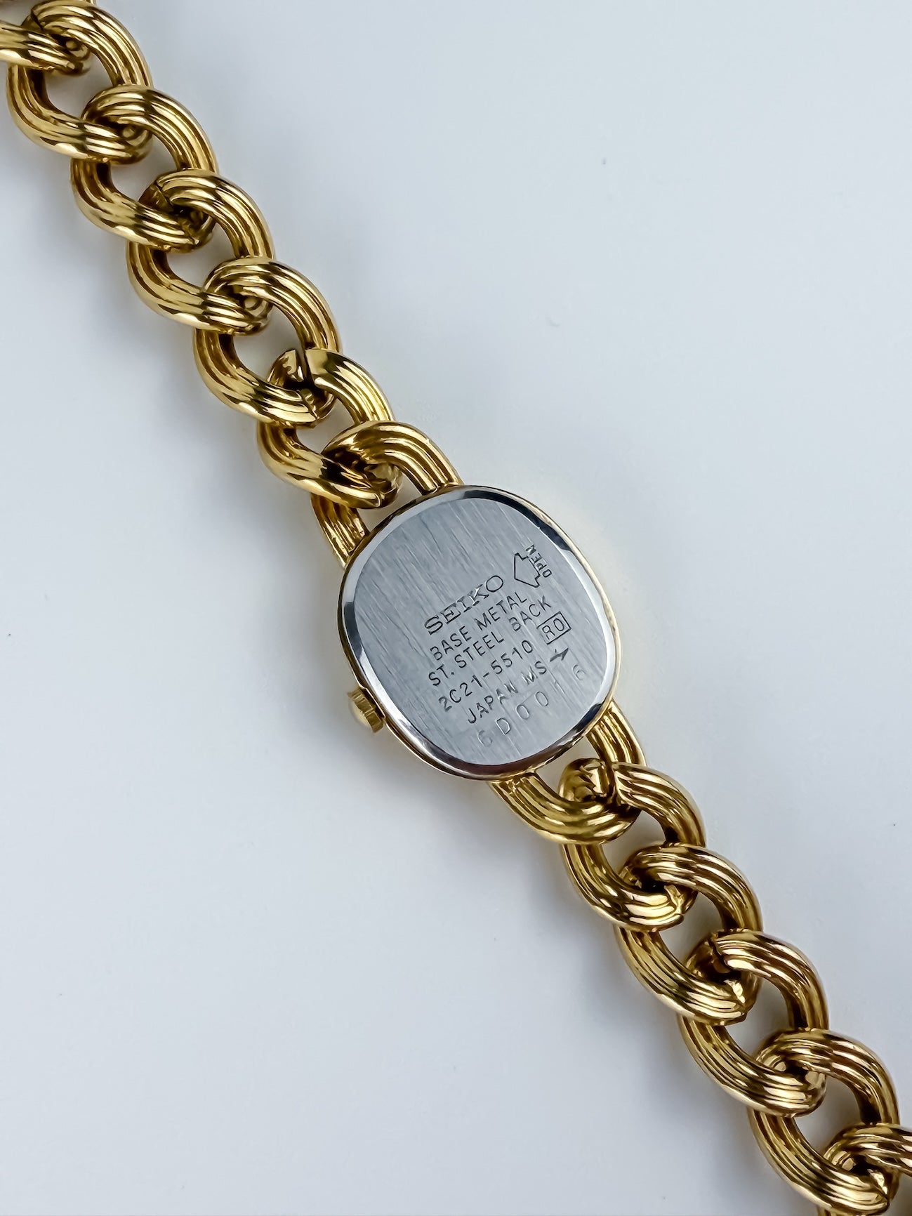 Rare Seiko Vintage Gold Cocktail Watch Chunky Curb Chain
