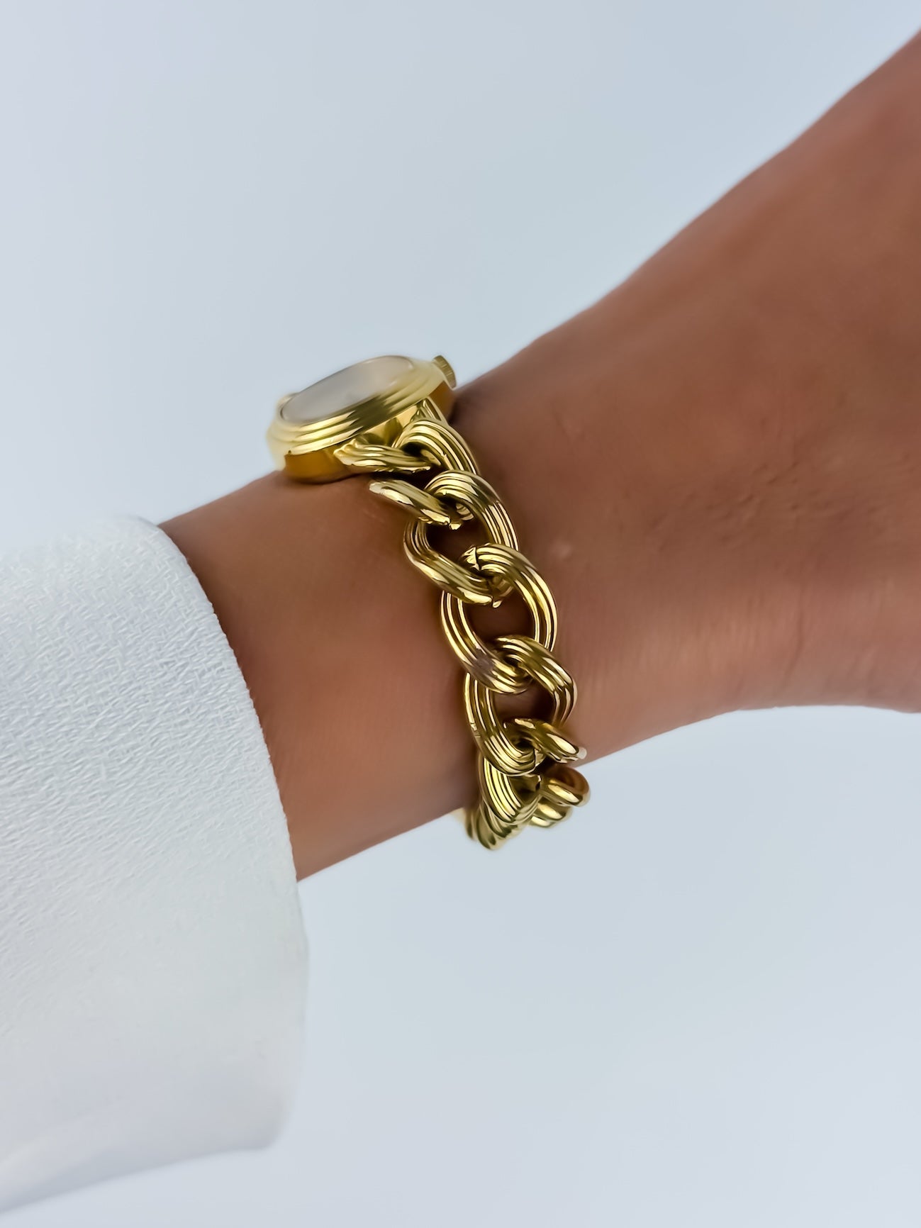 Rare Seiko Vintage Gold Cocktail Watch Chunky Curb Chain