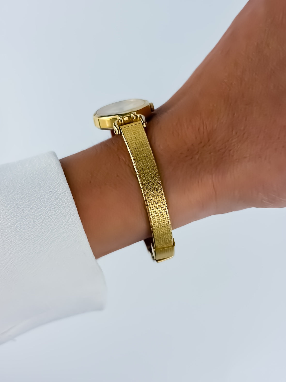 Rare Seiko Vintage Gold Cocktail Watch Textured Bracelet