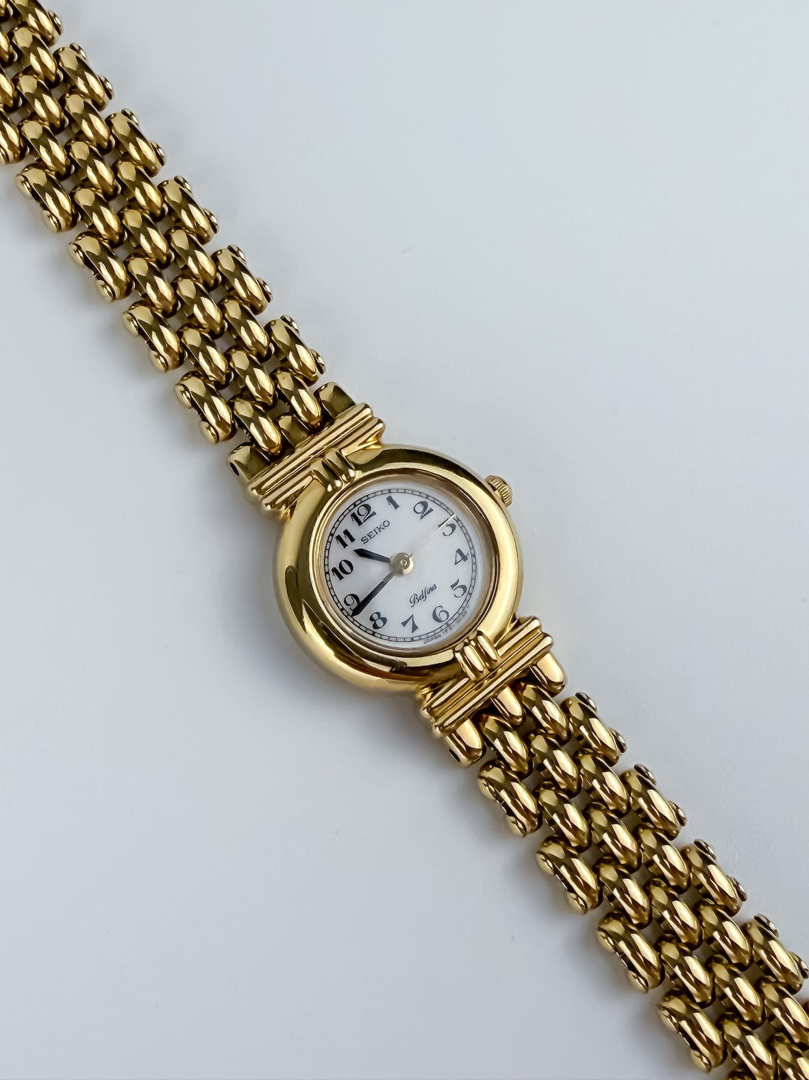 Seiko Vintage Gold Cocktail Watch Belfina Round Dial