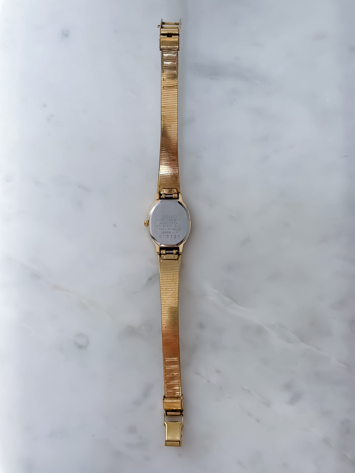 Seiko Vintage Oval Gold Cocktail Watch Integrated Bracelet