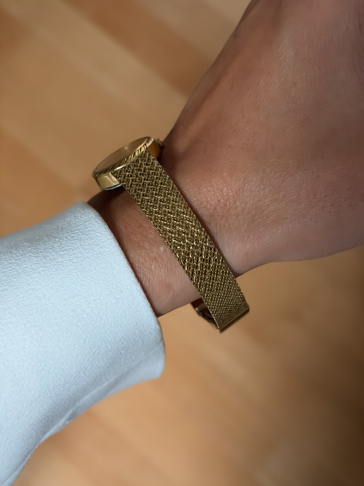 Seiko Vintage Diamond & Gold Cocktail Watch Milanese Mesh Bracelet