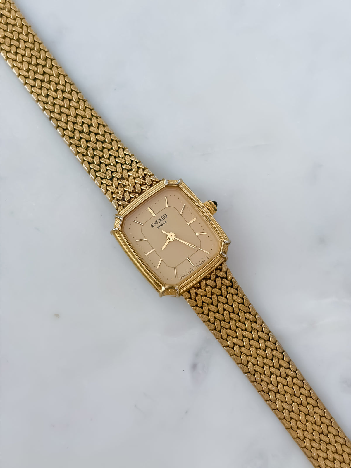 Citizen Exceed Vintage Gold Cocktail Watch Milanese Mesh Bracelet
