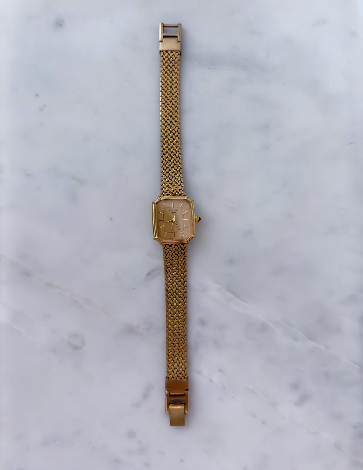 Citizen Exceed Vintage Gold Cocktail Watch Milanese Mesh Bracelet