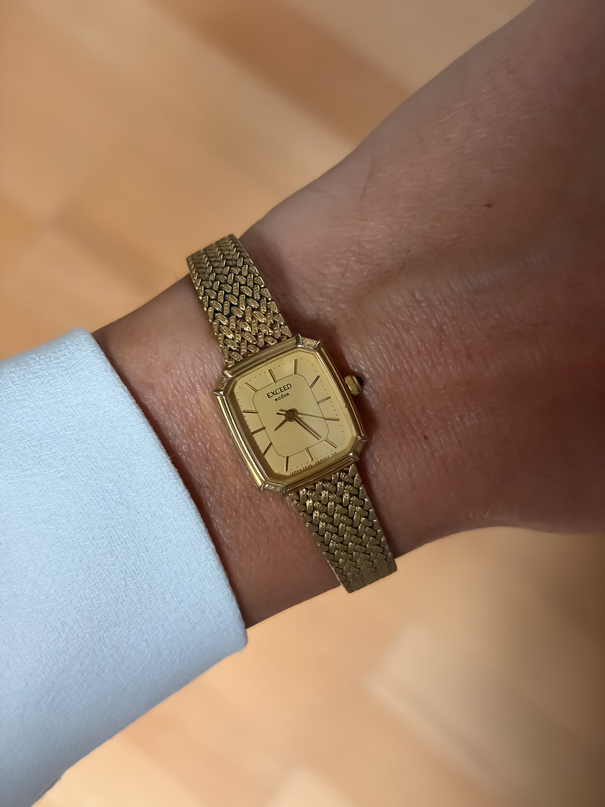 Citizen Exceed Vintage Gold Cocktail Watch Milanese Mesh Bracelet