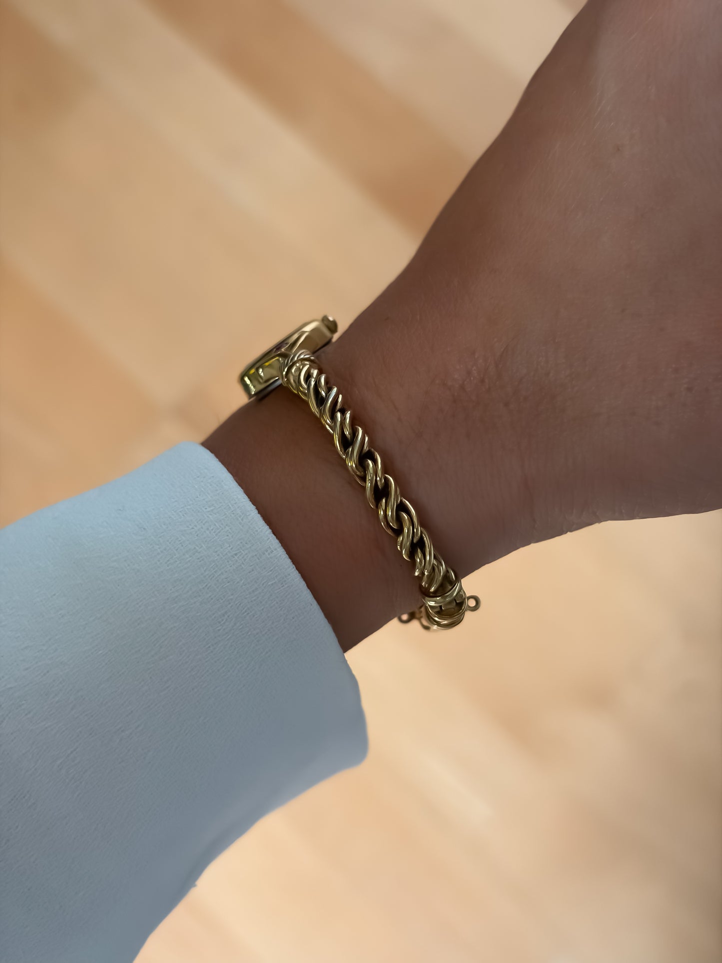 Seiko Vintage Gold Rubies Cocktail Watch Rope Bracelet
