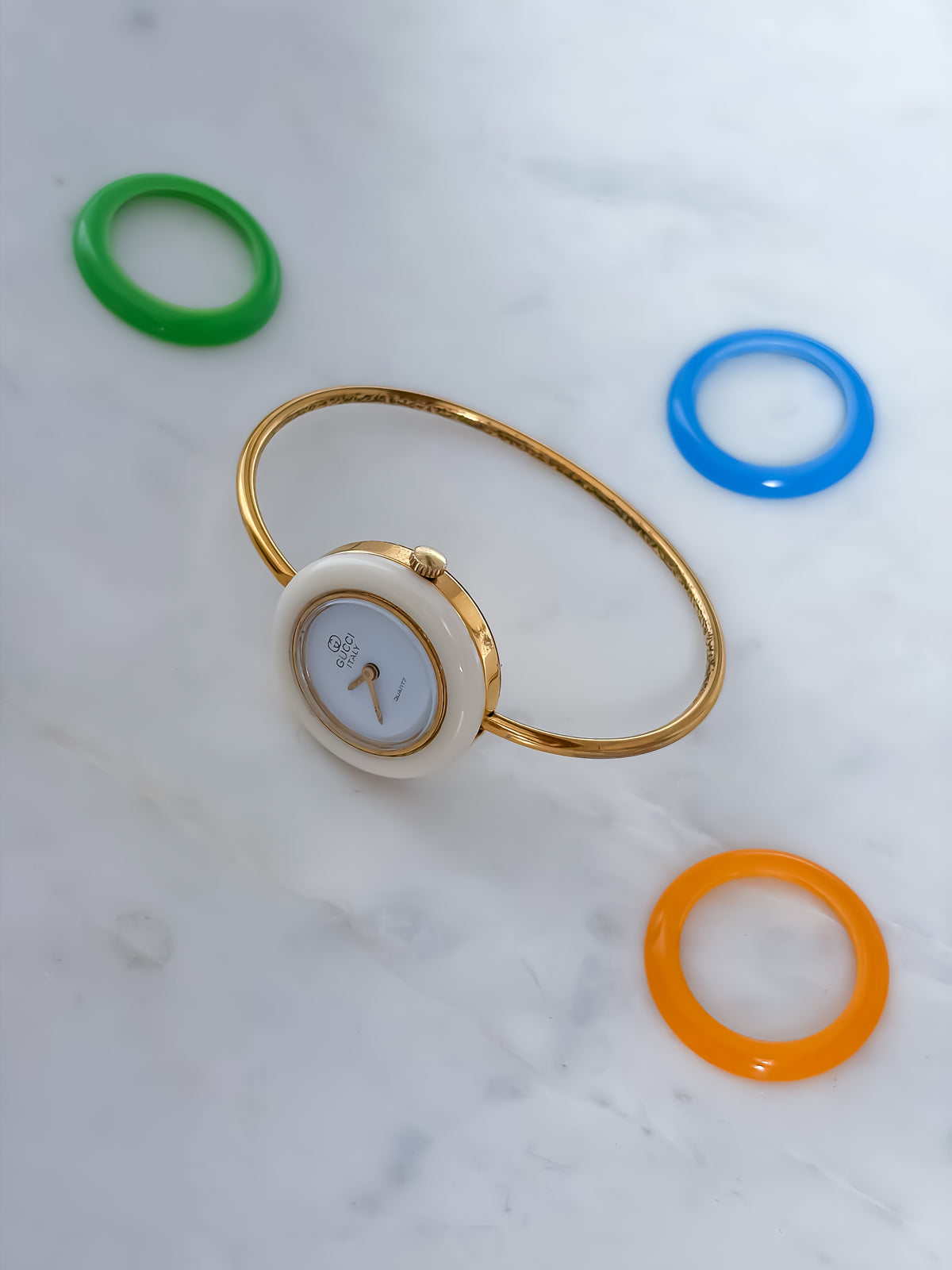Gucci Vintage Watch Bangle 4 Bezels Set
