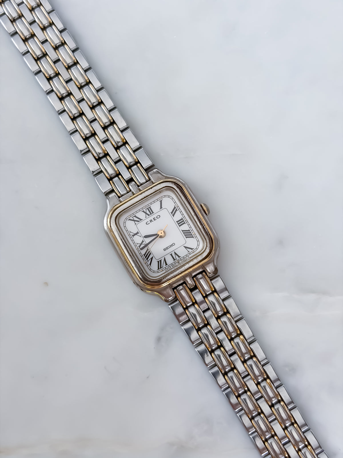 Seiko Creo Vintage Square Dial Duo Tone Watch