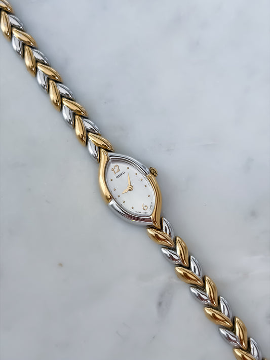 Seiko Vintage Thin Braid Duo Tone Cocktail Watch
