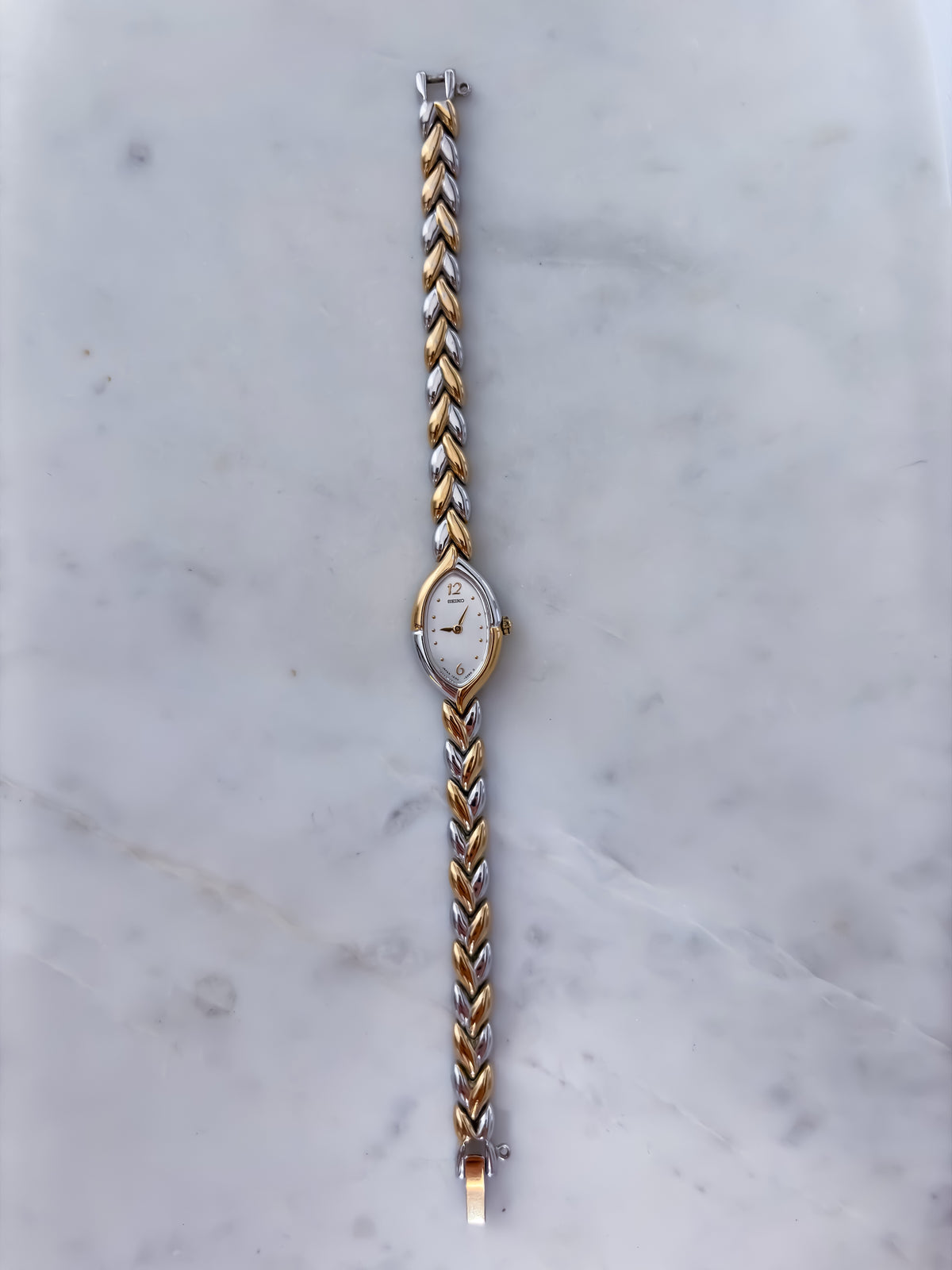 Seiko Vintage Thin Braid Duo Tone Cocktail Watch