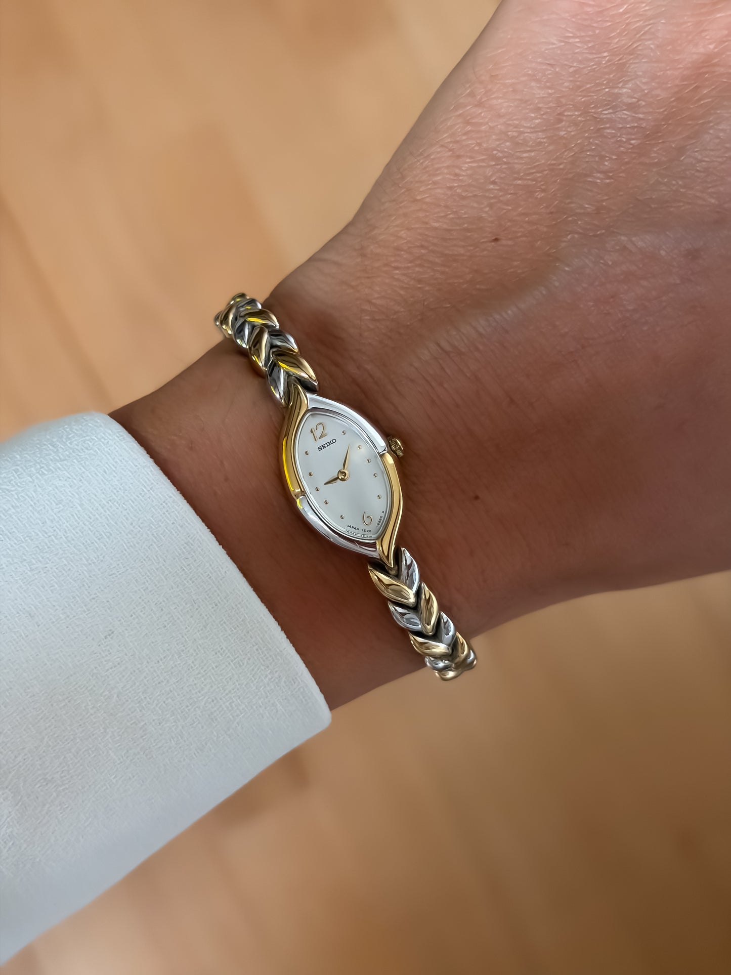 Seiko Vintage Thin Braid Duo Tone Cocktail Watch