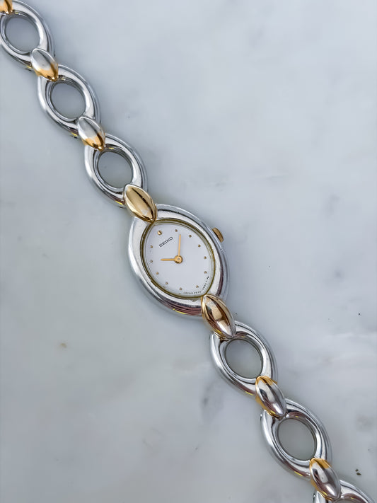 Seiko Vintage Oval Links Duo Tone Cocktail Watch