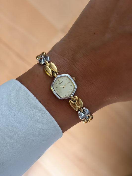 Seiko Vintage Hexagon Duo Tone Cocktail Watch