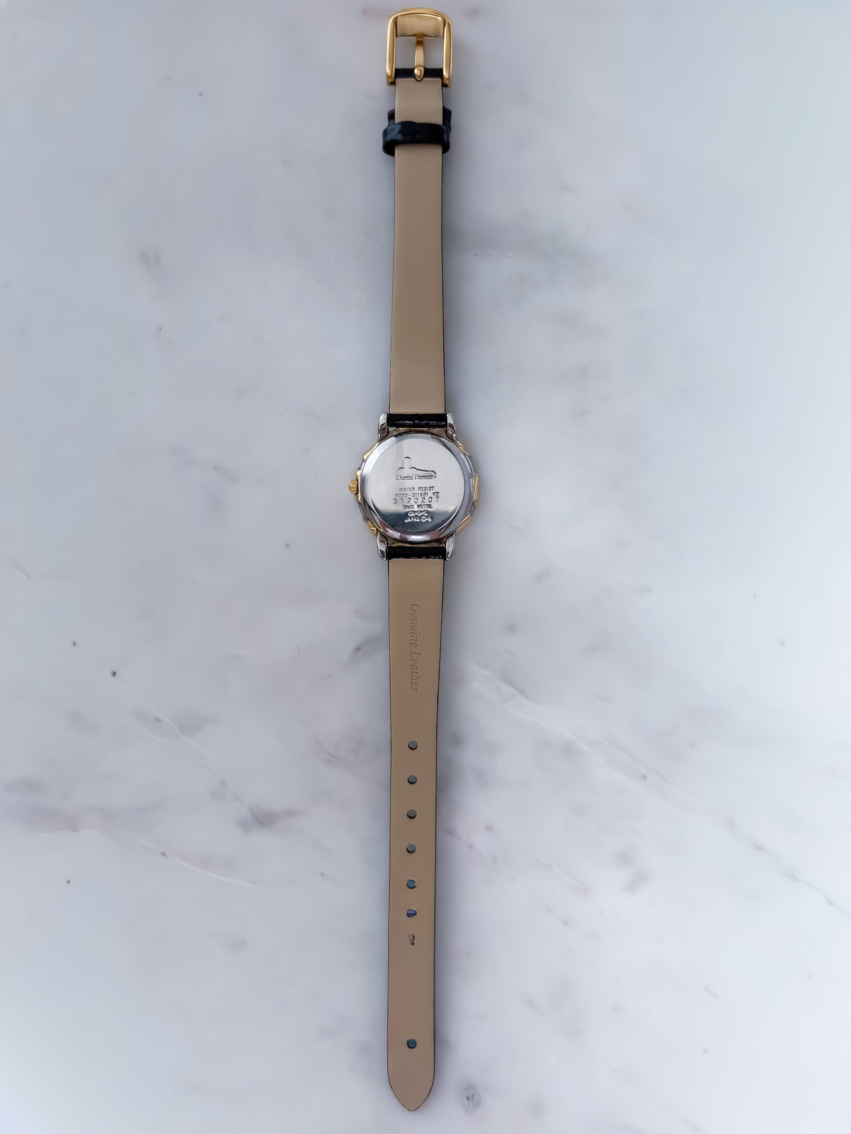 Rare Chantal Thomas Vintage Duo Tone Cocktail Watch Leather Bracelet