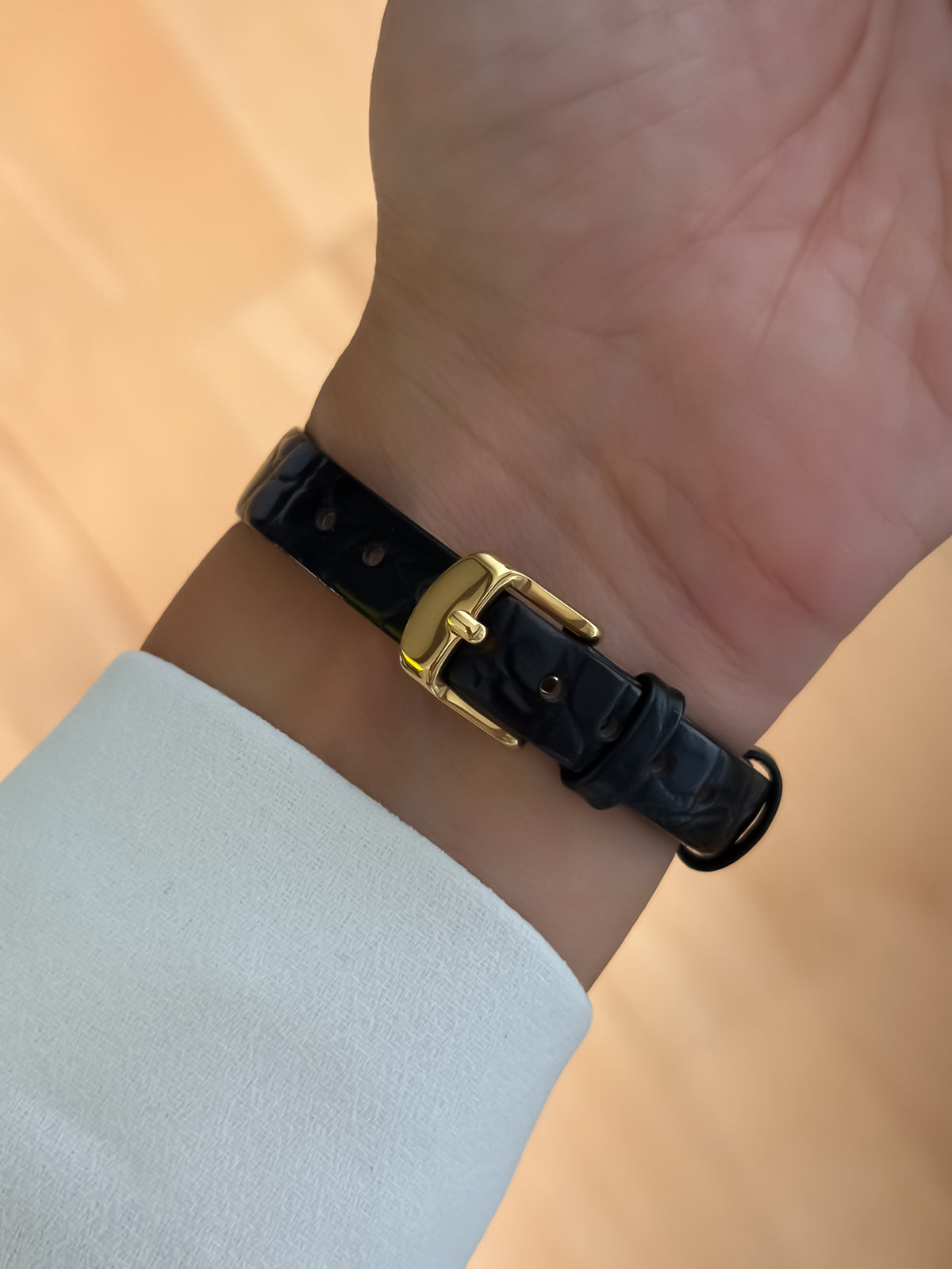 Rare Chantal Thomas Vintage Duo Tone Cocktail Watch Leather Bracelet