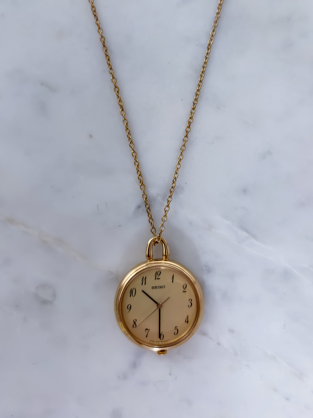 Vintage Locket Watch Seiko Gold Plated With Chain