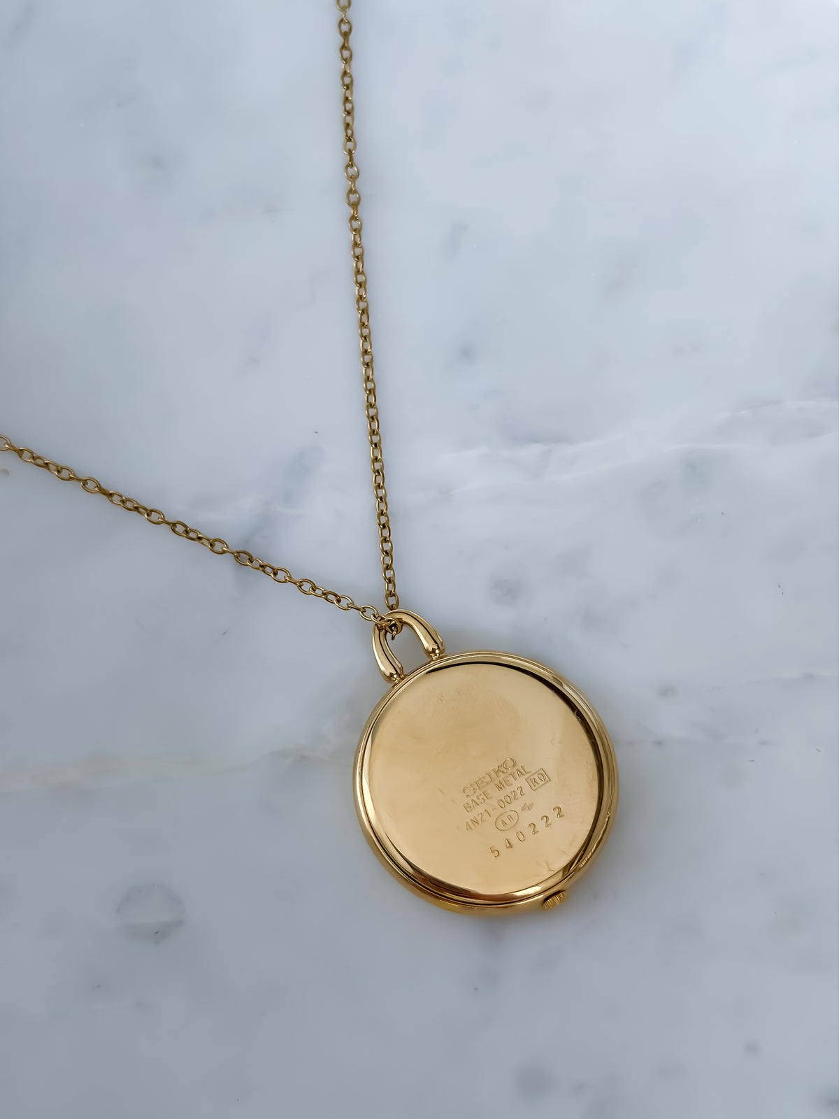 Vintage Locket Watch Seiko Gold Plated With Chain