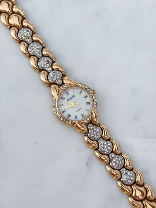 Pedre Vintage Gold Cocktail Watch Crystals