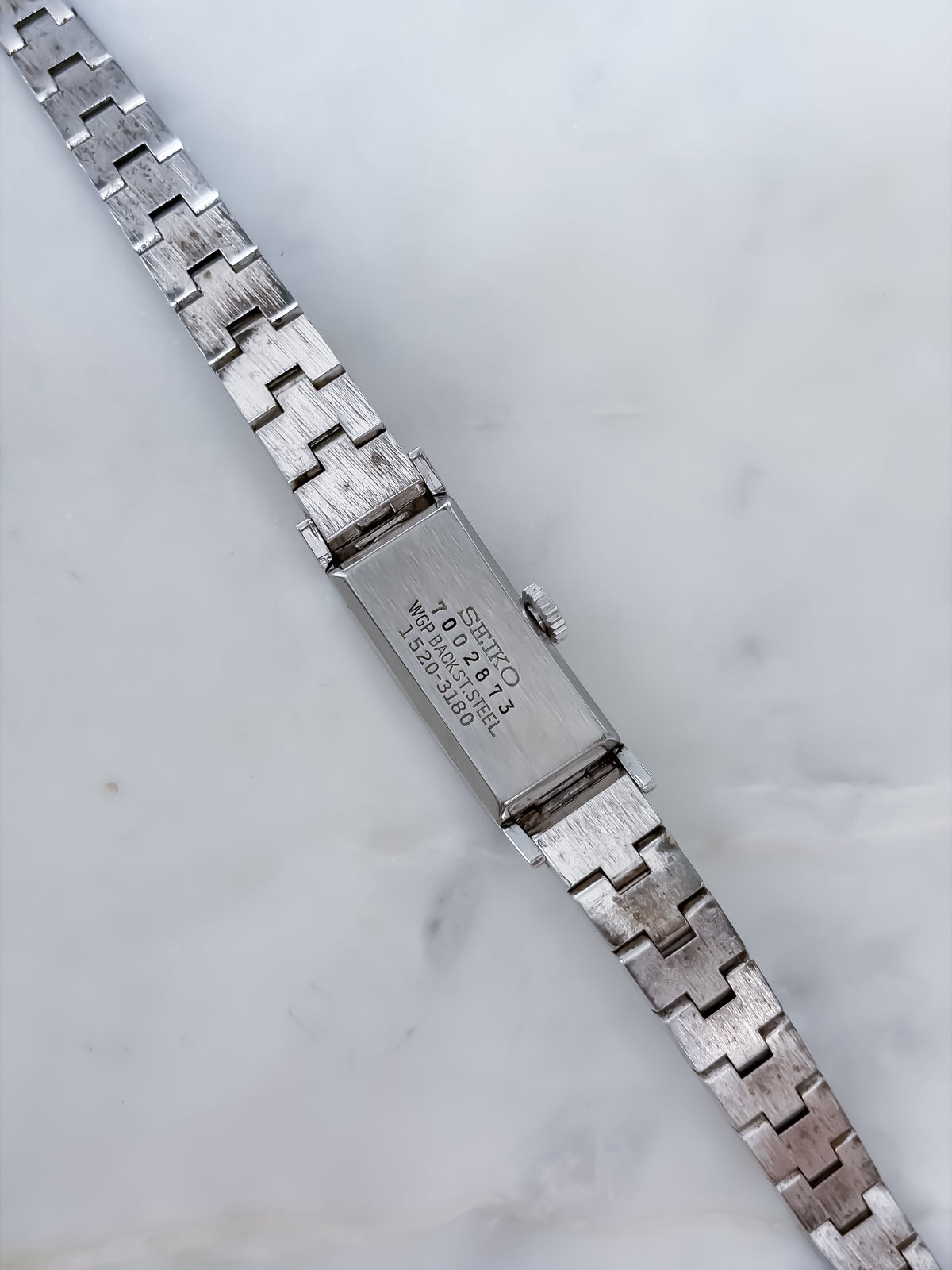 Seiko Vintage Diashock White Gold Cocktail Watch Handwound