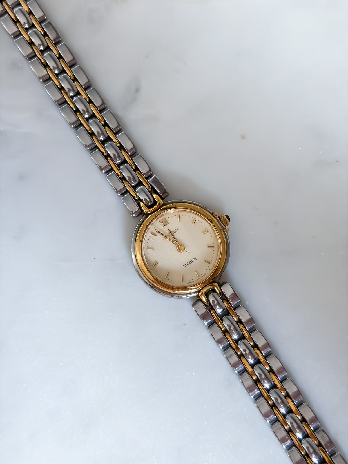 Seiko Exceline Vintage Duo Tone Round Cocktail Watch