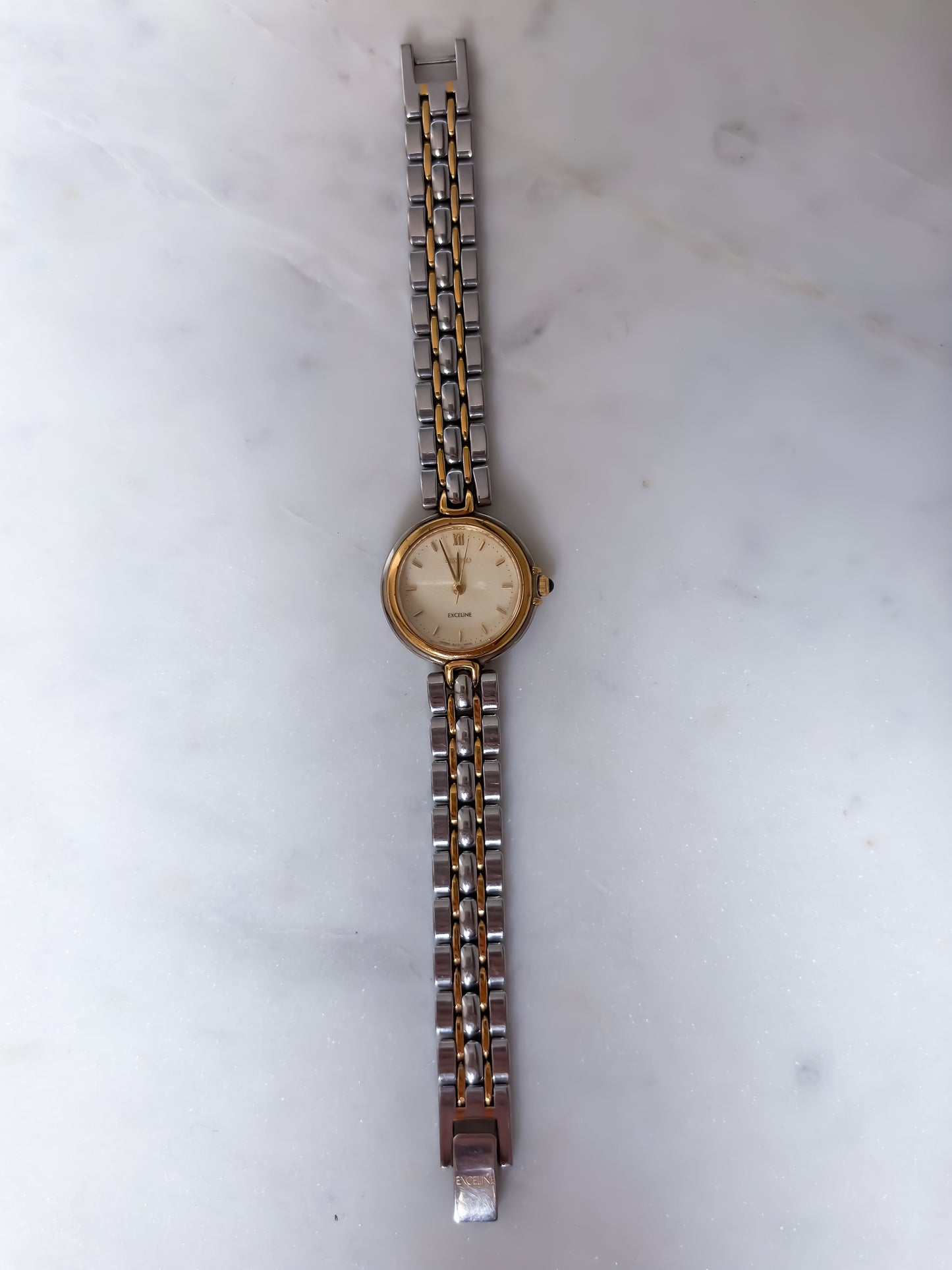 Seiko Exceline Vintage Duo Tone Round Cocktail Watch