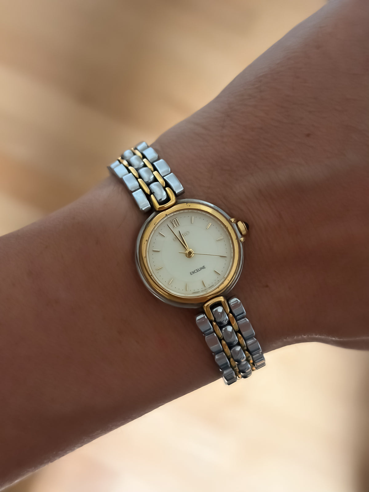 Seiko Exceline Vintage Duo Tone Round Cocktail Watch