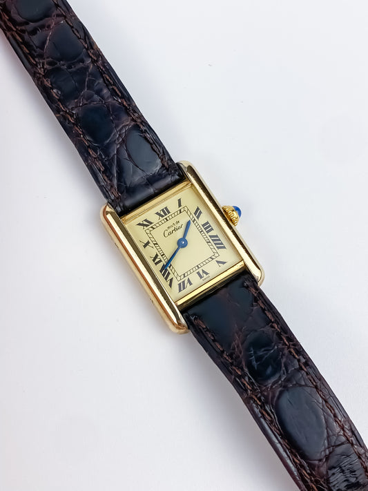 Cartier Tank Must Vermeil SM Vintage Watch Box Set