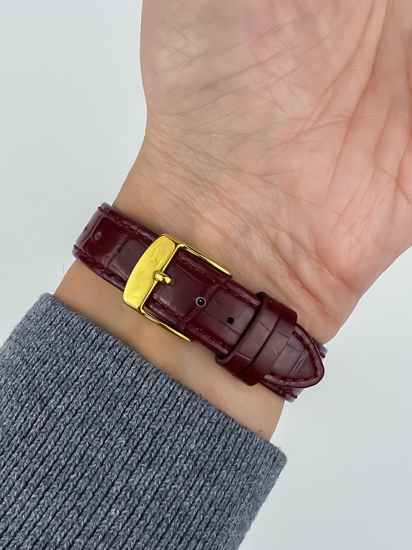 Seiko Vintage Gold Watch Exceline Black/Burgundy