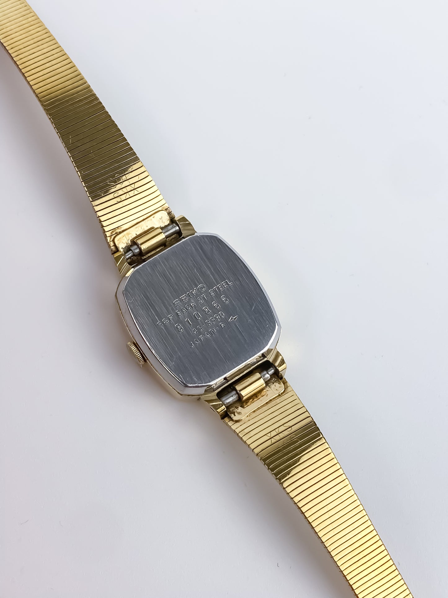 Seiko Vintage Gold Watch Mesh Bracelet Chocolate Dial