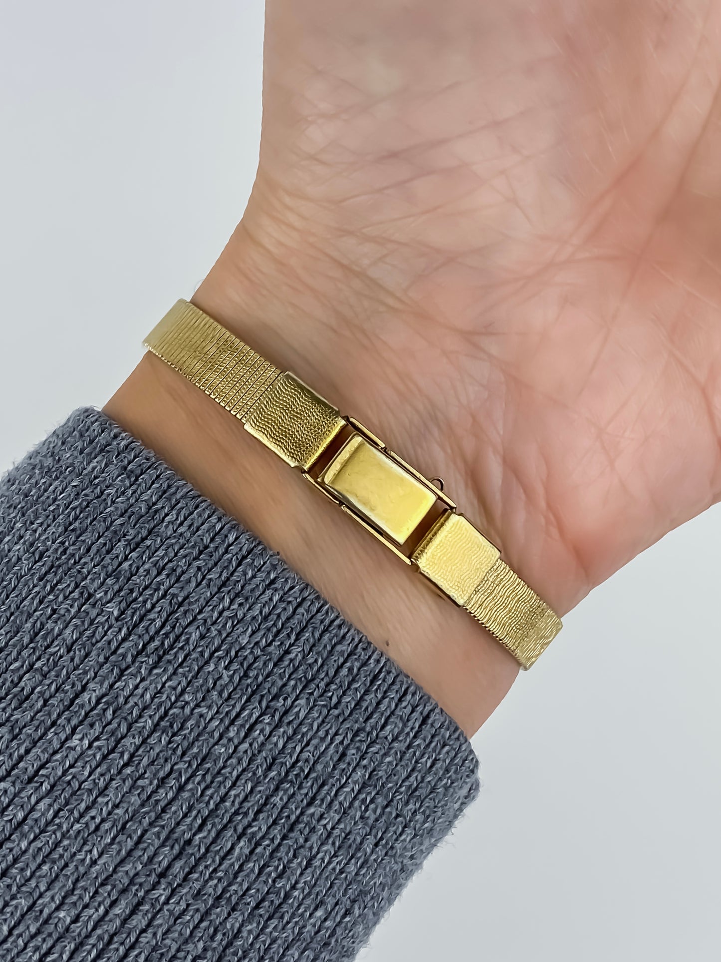 Seiko Vintage Gold Watch Mesh Bracelet Chocolate Dial