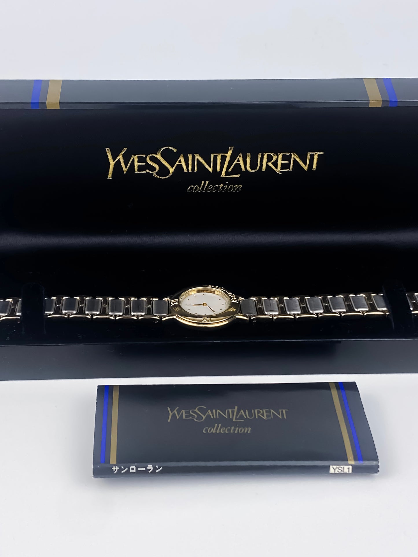 Vintage YSL Yves Saint Laurent Watch Dual Tone, Full Set