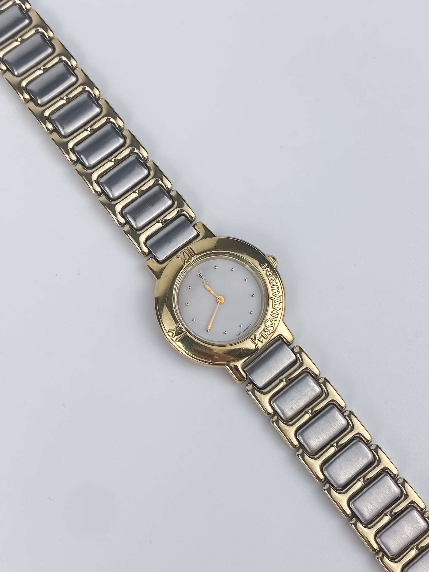 Vintage YSL Yves Saint Laurent Watch Dual Tone, Full Set