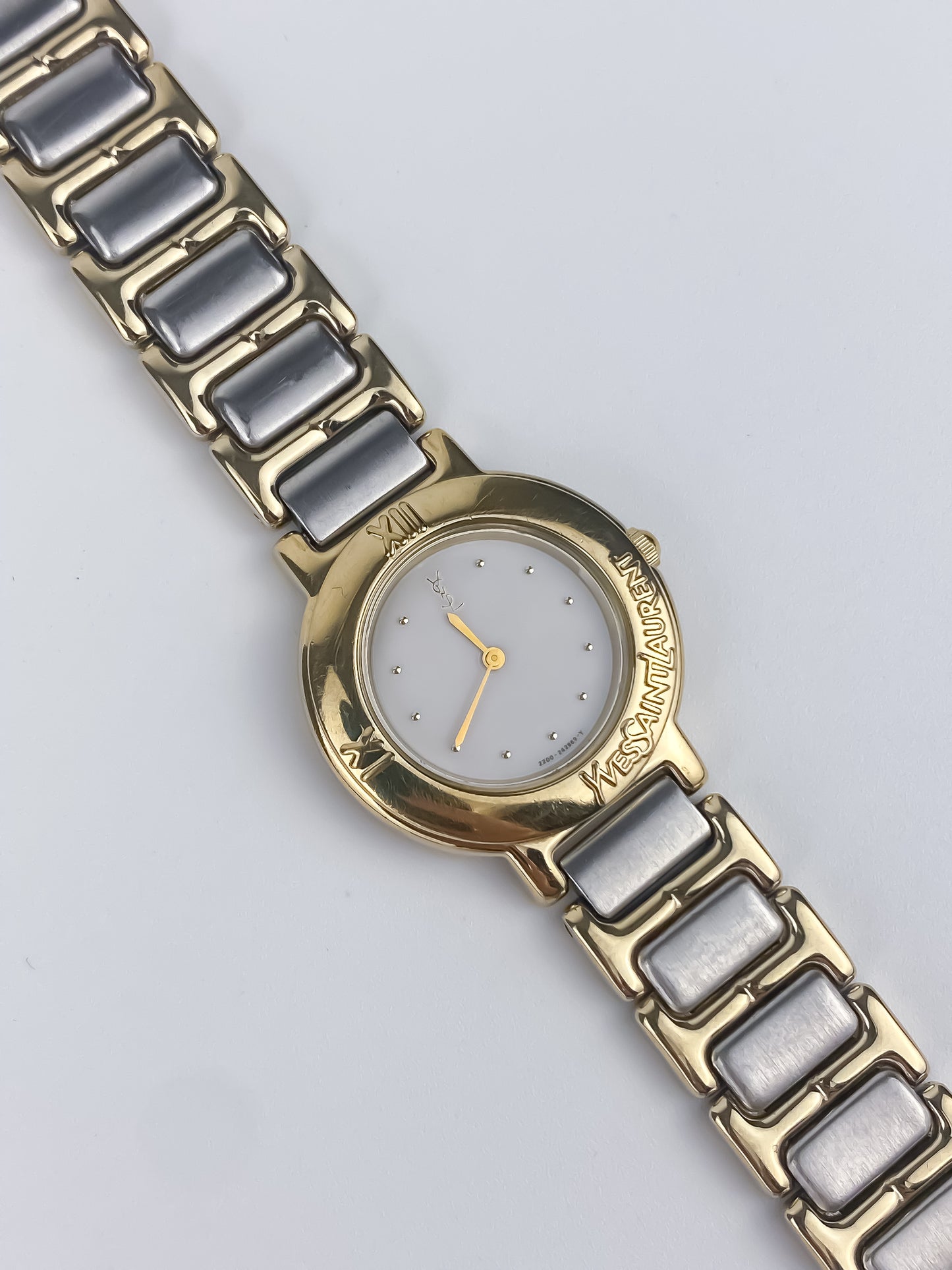 Vintage YSL Yves Saint Laurent Watch Dual Tone, Full Set