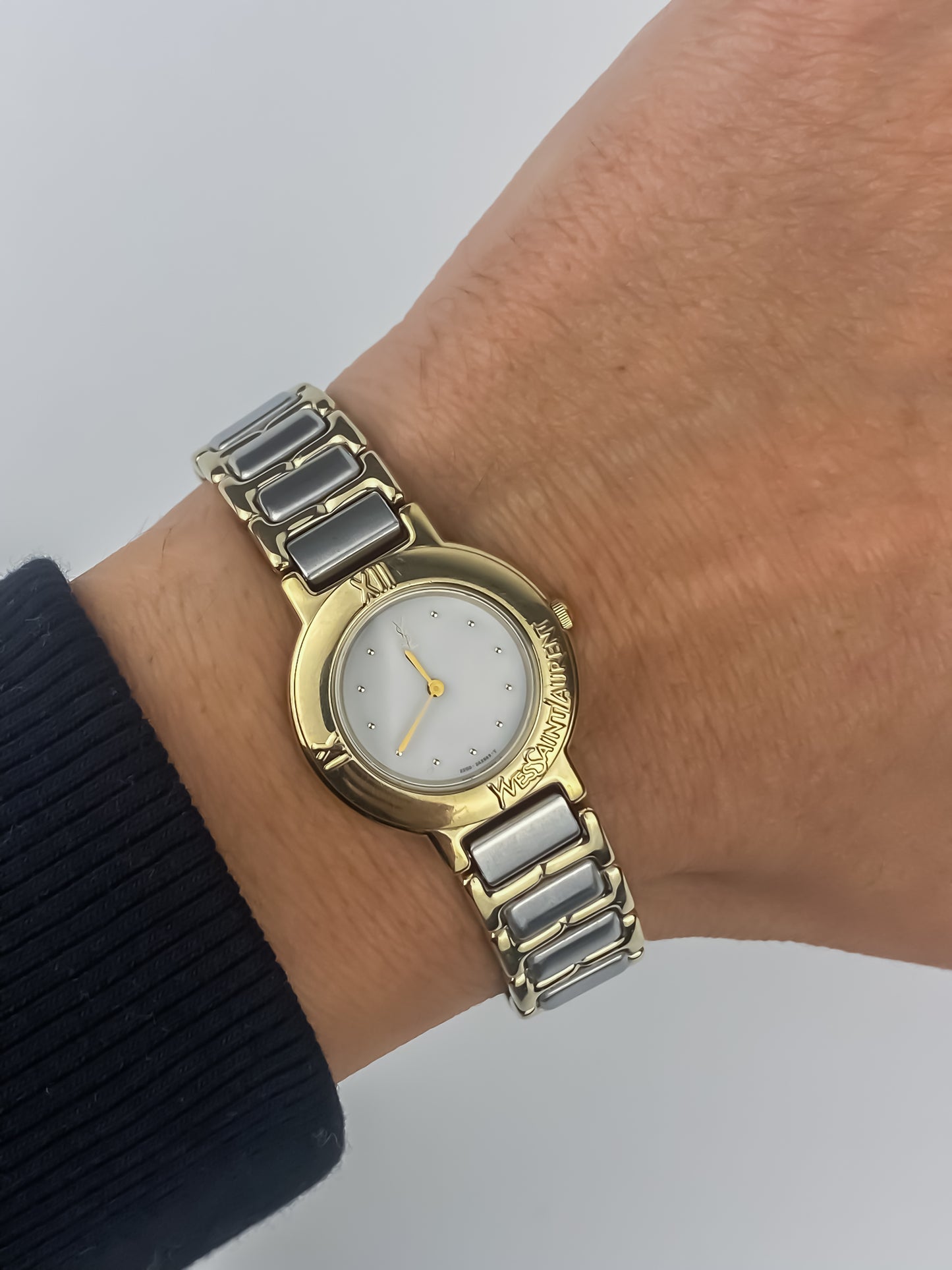 Vintage YSL Yves Saint Laurent Watch Dual Tone, Full Set