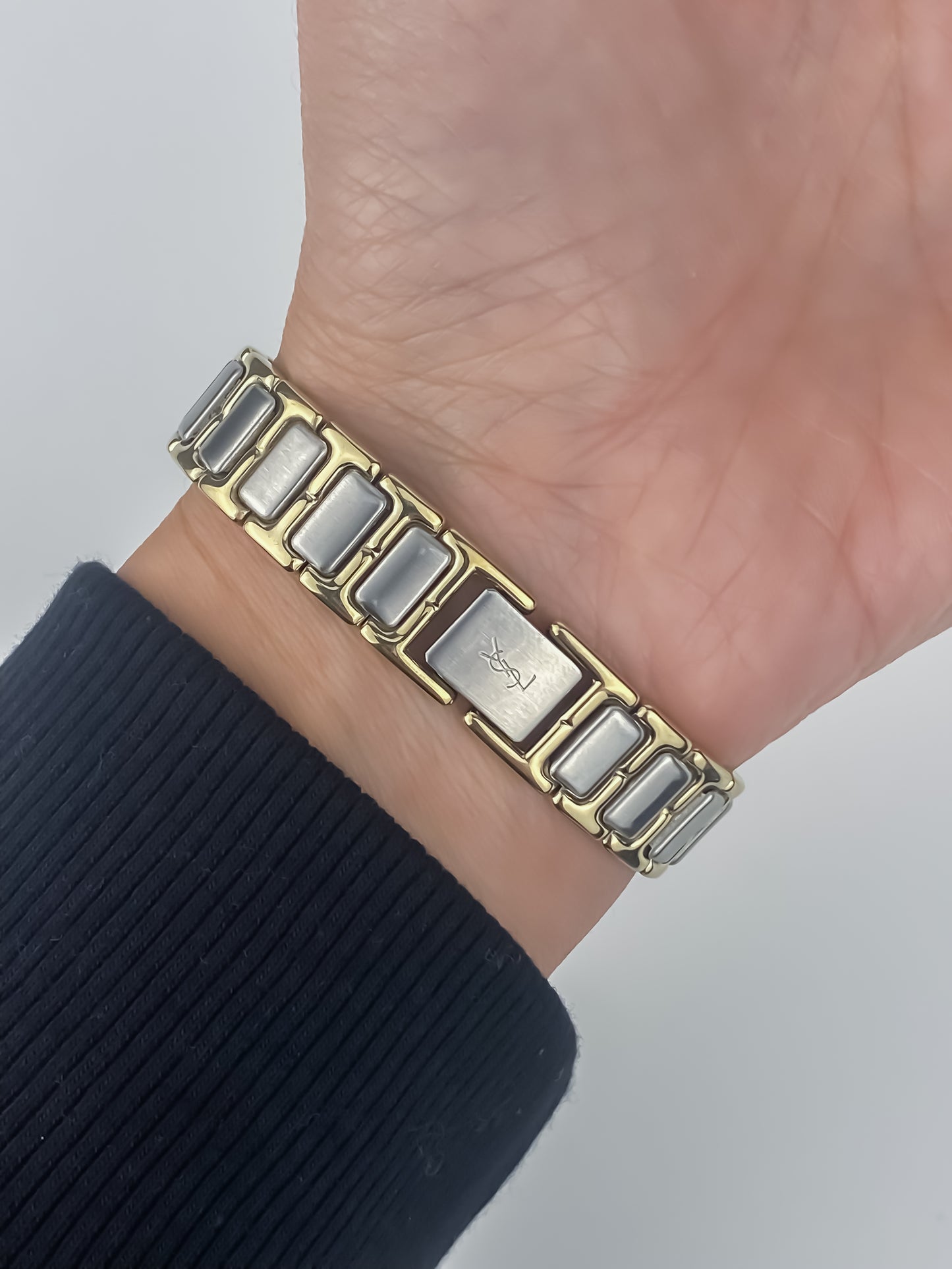 Vintage YSL Yves Saint Laurent Watch Dual Tone, Full Set