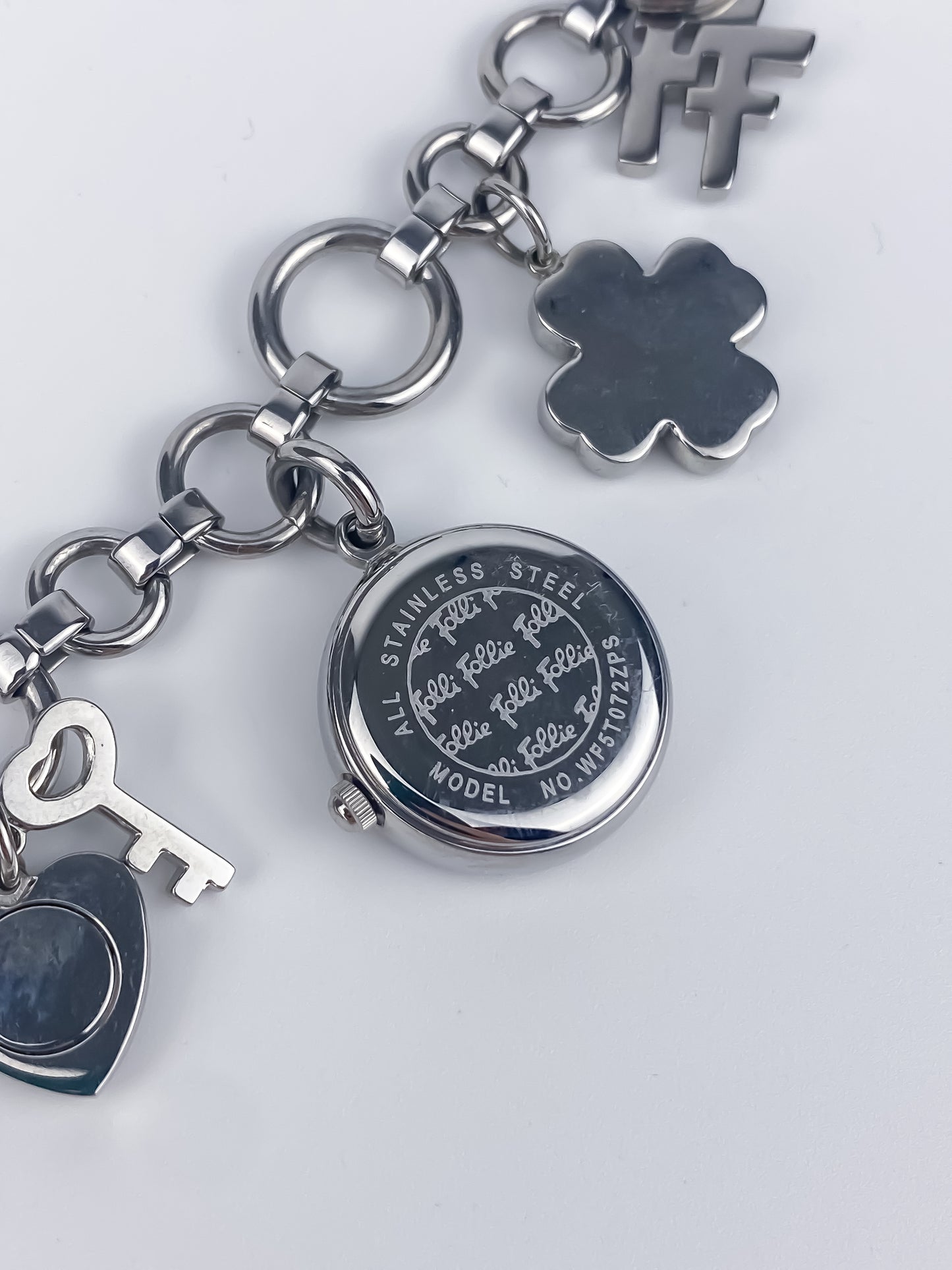 Rare Vintage Folli Follie Charm Bracelet Silver Watch Yk2