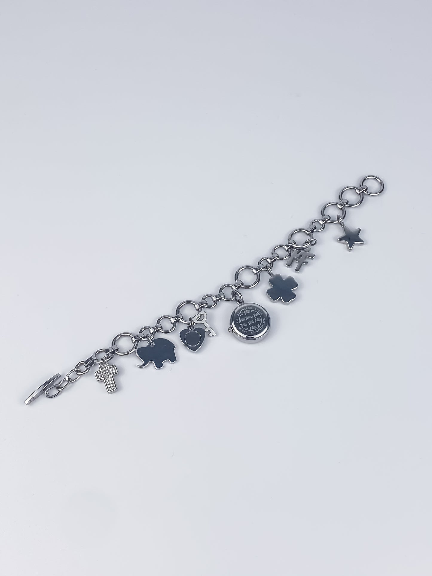 Rare Vintage Folli Follie Charm Bracelet Silver Watch Yk2