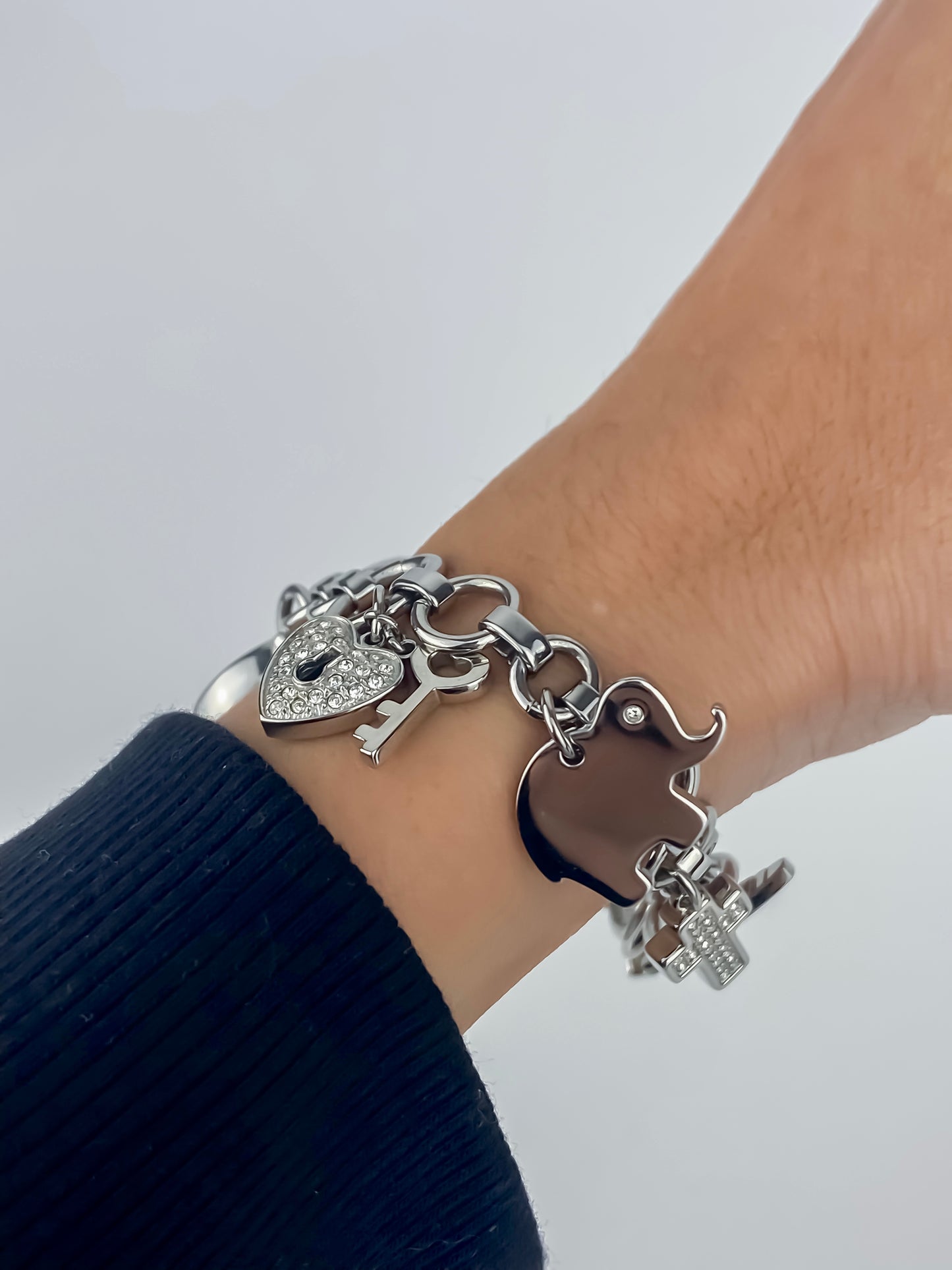 Rare Vintage Folli Follie Charm Bracelet Silver Watch Yk2