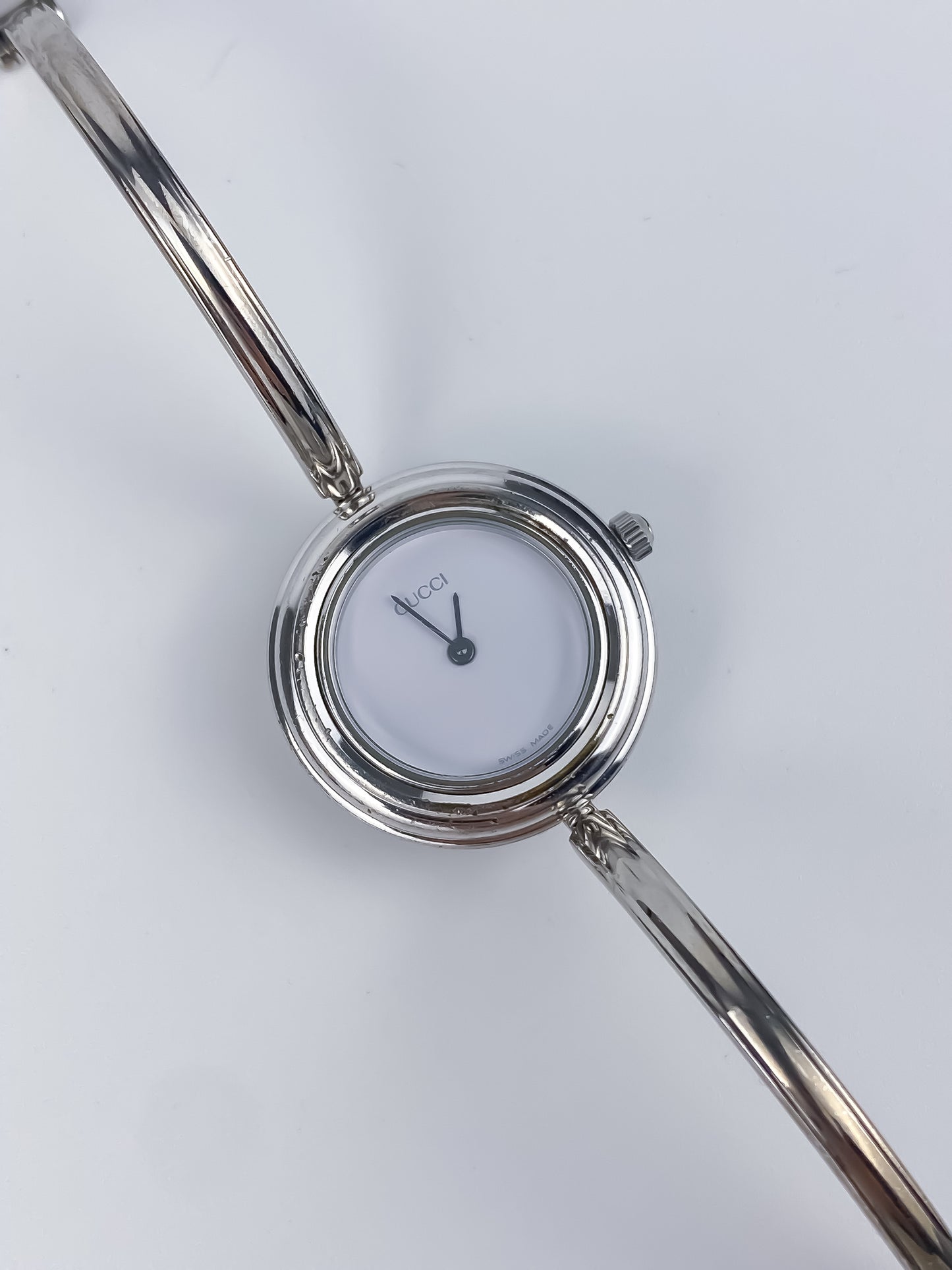 Gucci Vintage Silver Watch Interchangeable Bezels