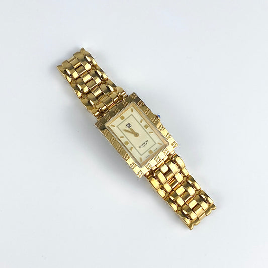 Givenchy 90s Rectangular Gold Plated Watch