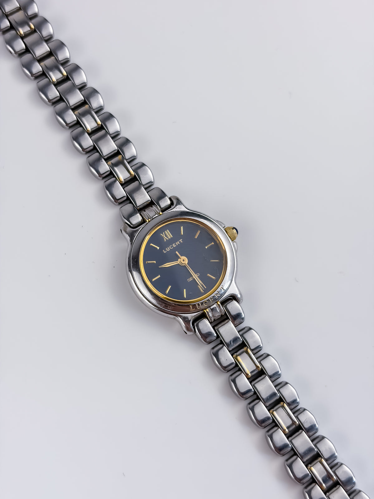 Seiko Lucent Vintage Duo Tone Watch Navy Dial