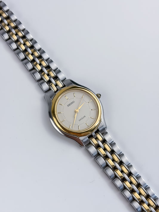 Seiko Exceline Vintage Duo Tone Watch Round Dial