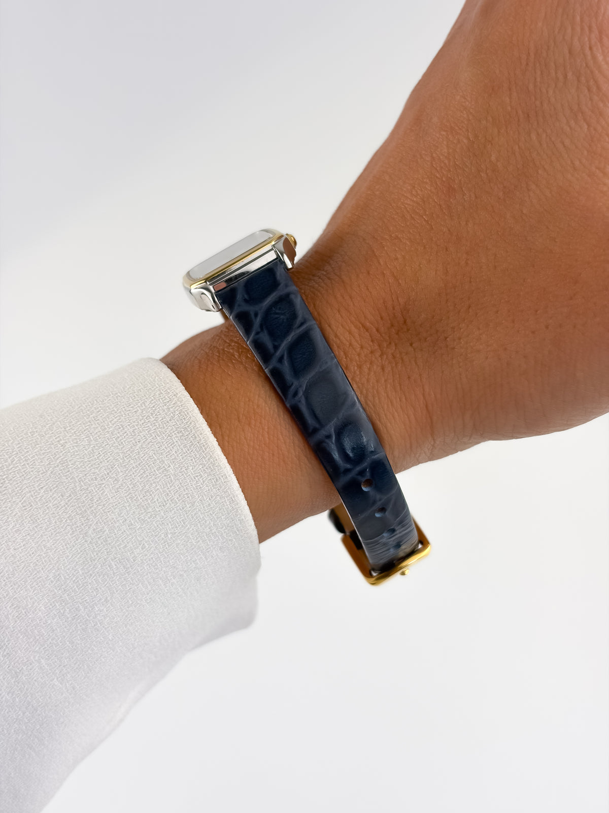Seiko Spirit Vintage Gold Steel Watch Blue Leather Bracelet
