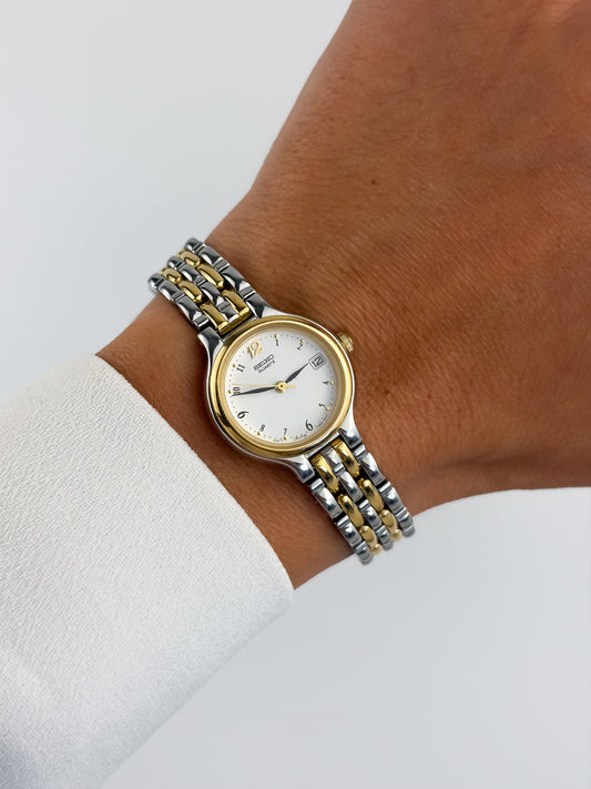 Seiko Vintage Duo Tone Watch Date Dial