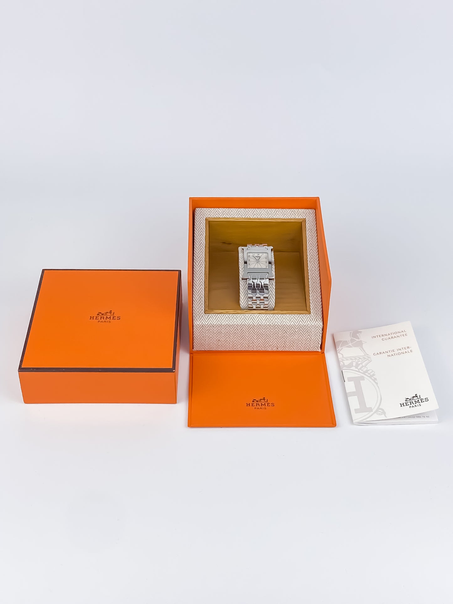 Hermès Heure H Silver Vintage Watch Box Set