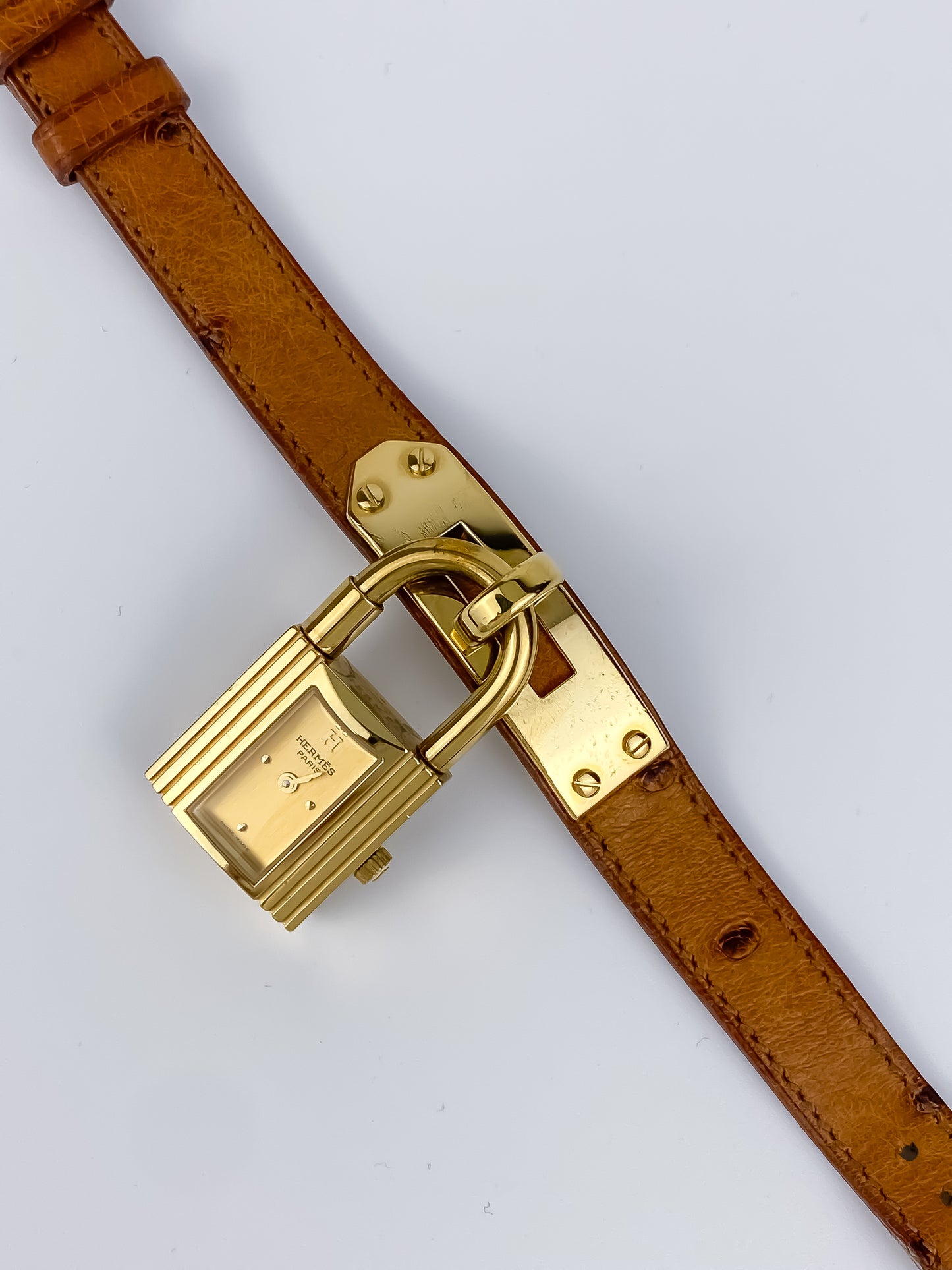 Hermès Kelly Rare Ostrich Leather Vintage Watch Box Set