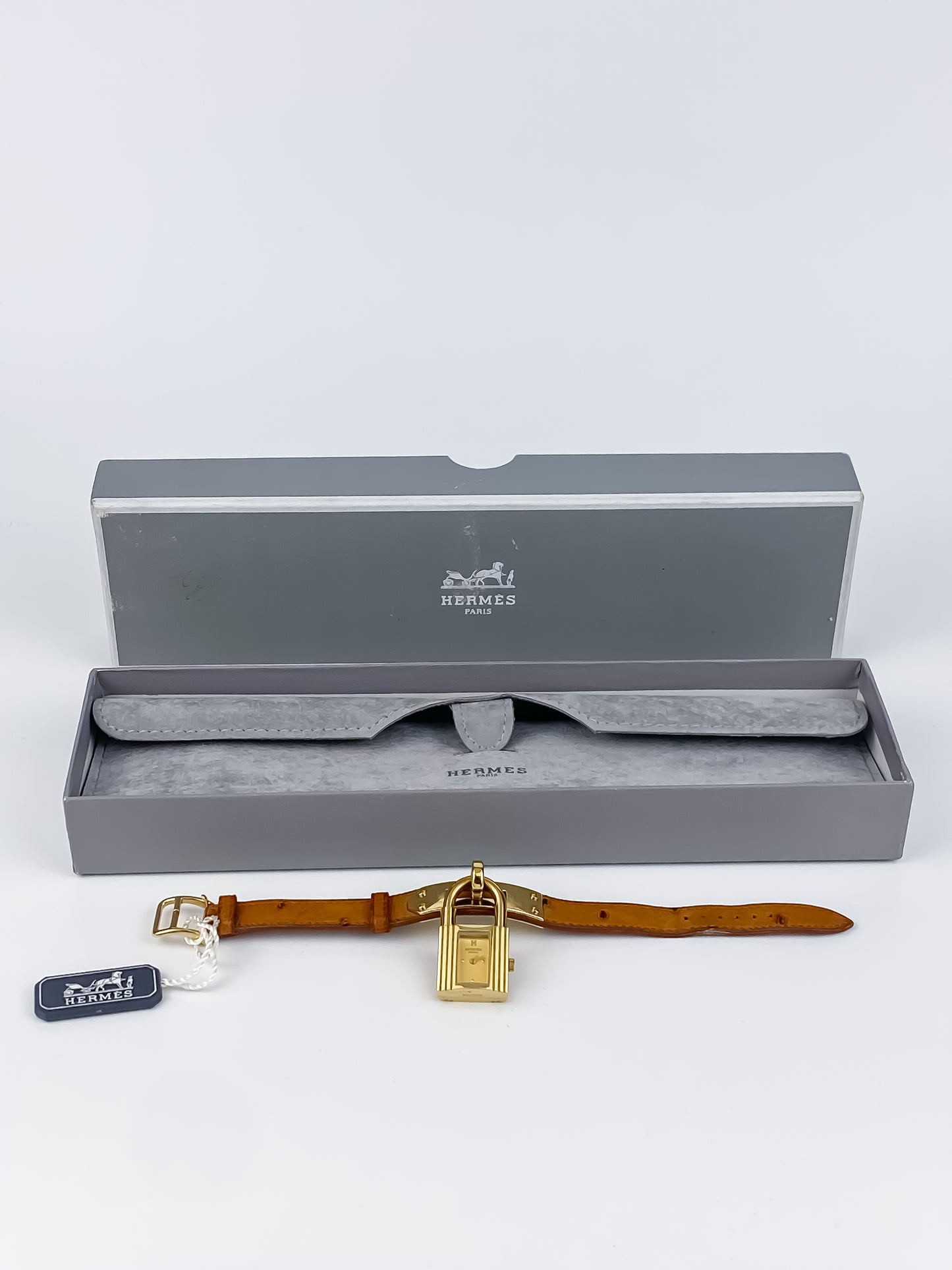 Hermès Kelly Rare Ostrich Leather Vintage Watch Box Set